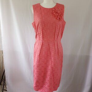 1950's Style Sheath Coral Color Dress